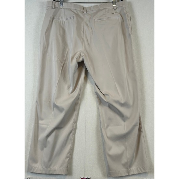 Nike Dri-Fit Golf Pants Mens 40x32 Khaki Flat Front Performance Stretch Chino - Picture 8 of 8